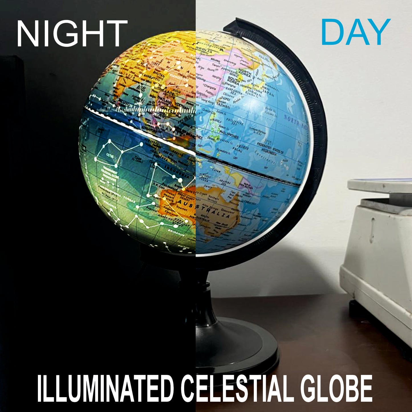 GLOBE DADDY Educational World Globe With Led Light for Home Décor, Office Décor, Gift Item.