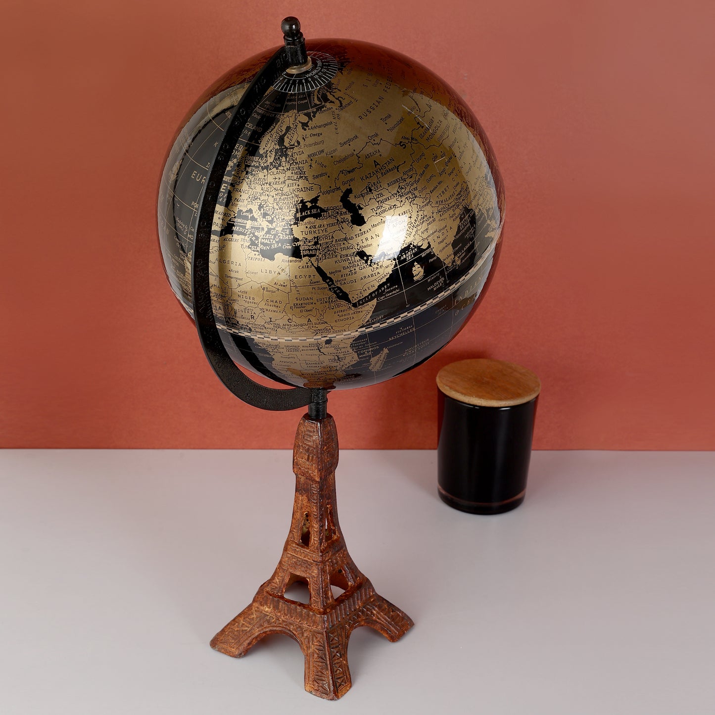 Traveller World Globe with Unique Eiffel Tower Base