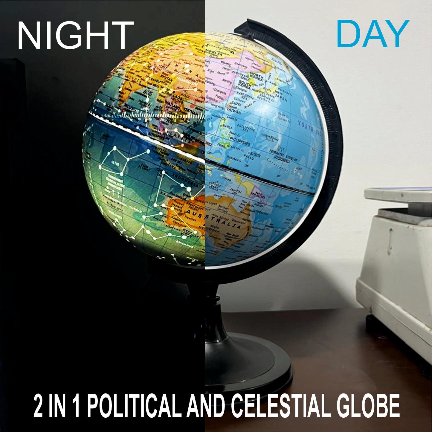 GLOBE DADDY Educational World Globe With Led Light for Home Décor, Office Décor, Gift Item.