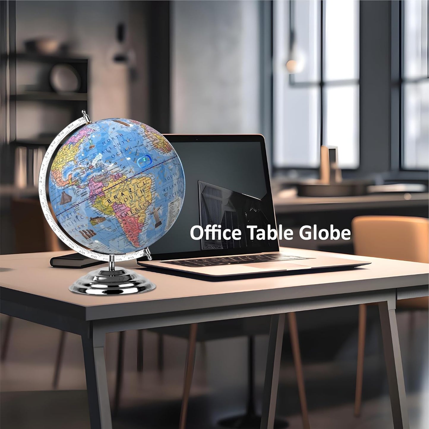 GLOBEDADDY 12 Inch Globe with Heavy Metal Base & Magnifying Glass for Kids Learning, Office Table, Student's Study & Kid's Birthday Gift