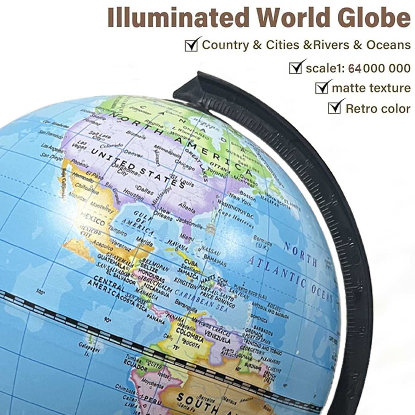 GLOBE DADDY Educational World Globe With Led Light for Home Décor, Office Décor, Gift Item.