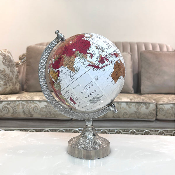 Multicolor 8 inch Home Decor Rotating World Globe with Aluminium Stand