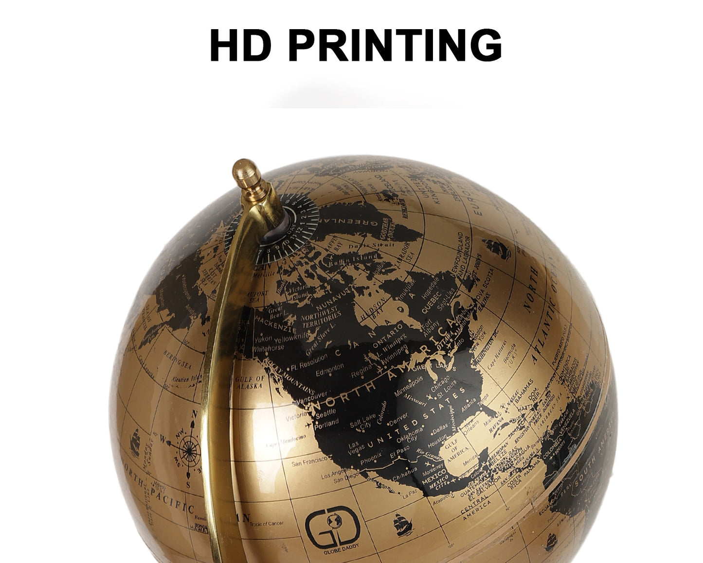 Gold Globe with Antique Tripod stand