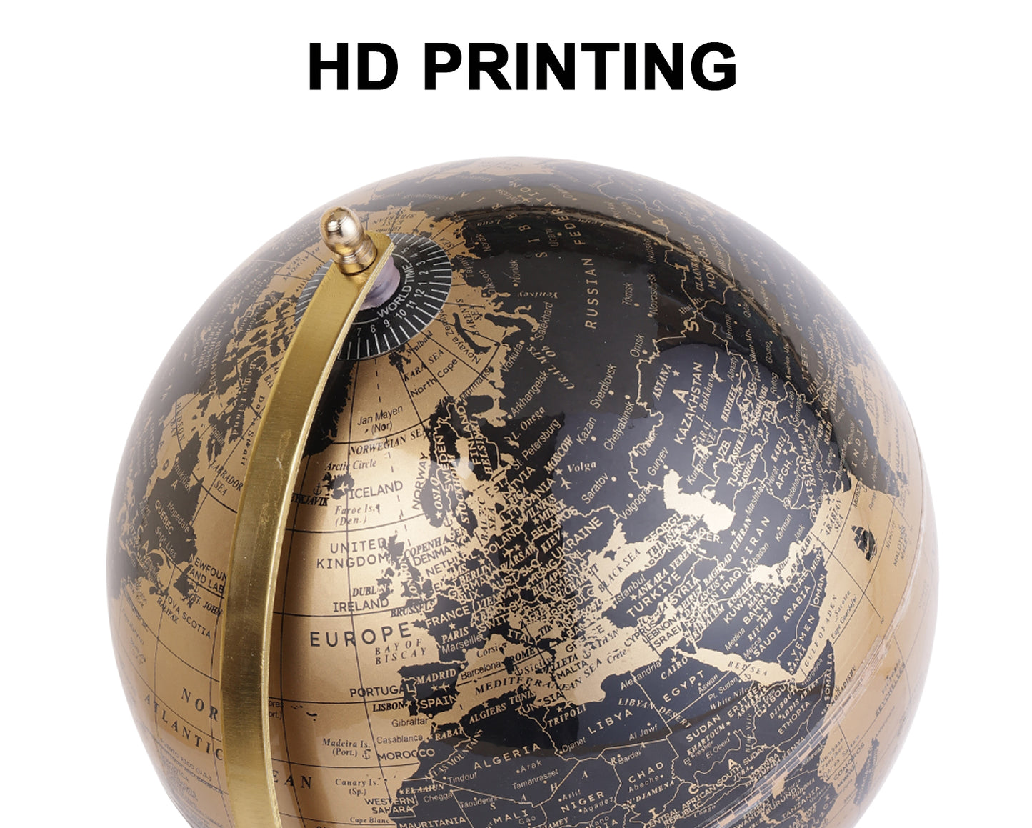 Decor World Globe with Gold Metal Arc and Base