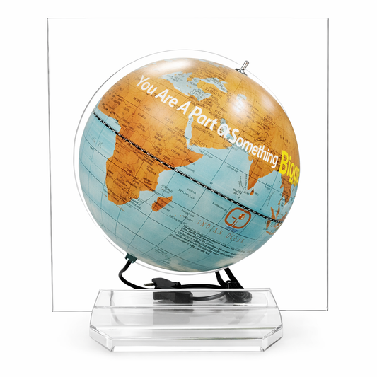 Political World Globe with Clear Transparent Acrylic Frame and Base