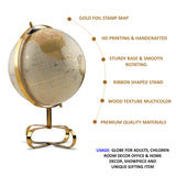 Brown & Gold 8 inch Home Decor Rotating World Globe with Metal Gold Plated Stand