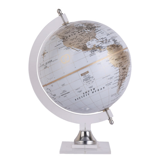 GLOBE DADDY WHITE GOLD GLOBE WITH ACRYLIC TRANSPARENT STAND