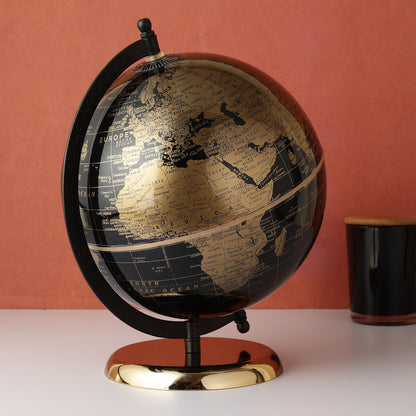 8 Inch Rotating World Globe with Metal Arc Base