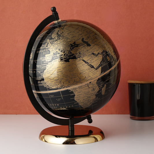 8 Inch Rotating World Globe with Metal Arc Base