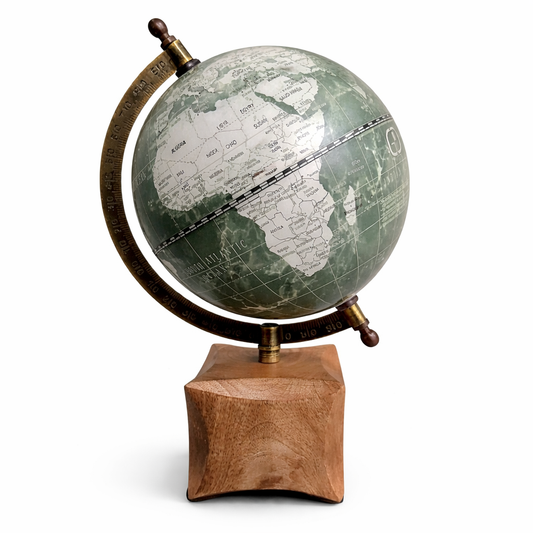 Vintage Political World Globe with Solid Wooden Base