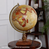 Gold & Yellow 12 inch Home Decor Rotating World Globe with Gold Metal Arc And Sheesham Wood Stand