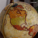 Gold & Yellow 12 inch Home Decor Rotating World Globe with Gold Metal Arc And Sheesham Wood Stand