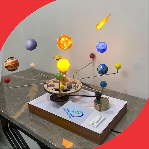 GLOBE DADDY Different World Globes for Kids, Motor Operated Astronomy Solar System with 8 Planets, Space Toys for Kids, Learning, Educational Toy
