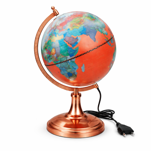 Sunset Orange Multi-Color Map with Rose Gold Finish Stand