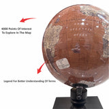 Brown 8 inch Home Decor Rotating World Globe with Wooden Stand