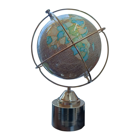 GLOBE DADDY 8 Inch Rotating World Globe with Metal Ring and Metal Base for Office Table, Geography Learning, Studio or Cafe Decoration, Unique Gifts, Birthday and Anniversary Gift.