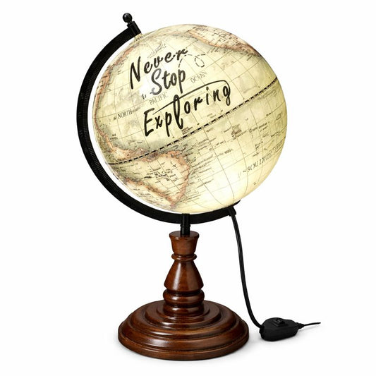 Never Stop  Exploring slogan LED Globe
