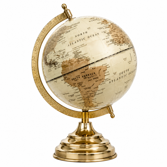 Decorative Globe with Metal Stand – Classic World Map Desk Ornament