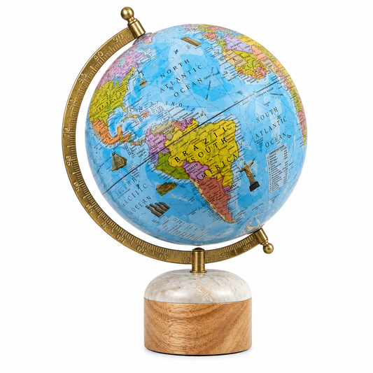 Elegant Rotating Globe with Marble Stand