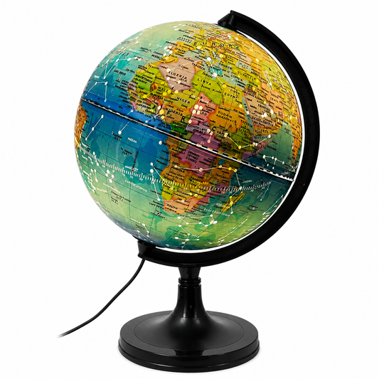 2 in 1 Political and Celestial Led Light 8 inch Globe