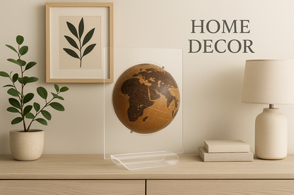 12 Inch Rotating World Globe with Acrylic Arc Base