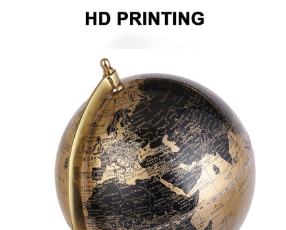 Tall Rotating World Globe with Aluminium Arc and Marble Base