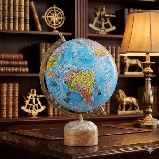 Elegant Rotating Globe with Marble Stand